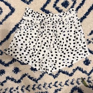 Girls Jessica Simpson White Shorts with Black Polka Dots